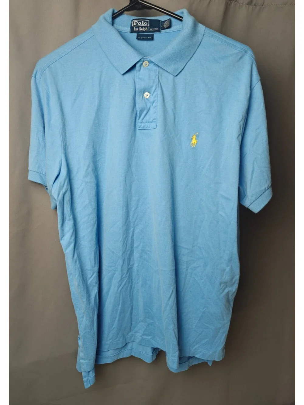 Men's Polo by Ralph Lauren Classic Fit Size L Light Blue Short Sleeve Polo Shirt